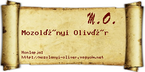 Mozolányi Olivér névjegykártya
